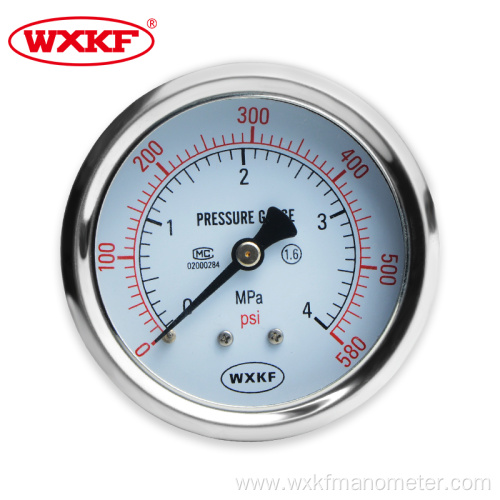 Stainless steel glycerin filled liquidpressure gauge